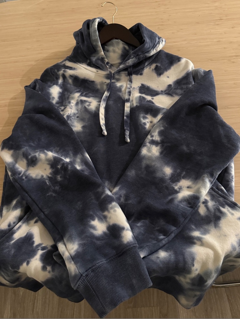 Tie-Dye Richer Poorer Navy and White Men's Hoodie Sweatshirt